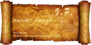 Varró Patrik névjegykártya