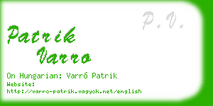 patrik varro business card