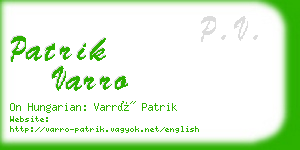 patrik varro business card